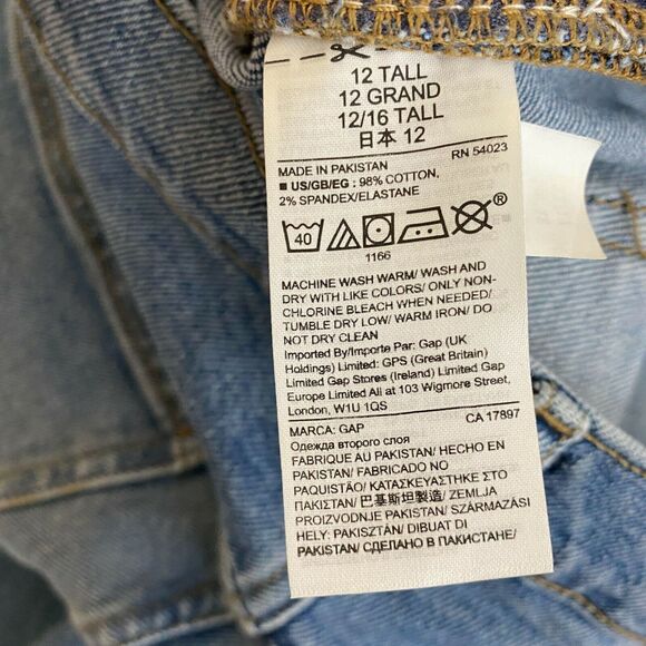 GAP Denim Light Wash Distressed Crop Flare Jeans Womens Size 31 Tall - Picture 10 of 10